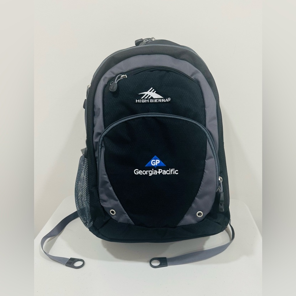High Sierra Backpack Featuring The Georgia-Pacific Logo Black NWT
